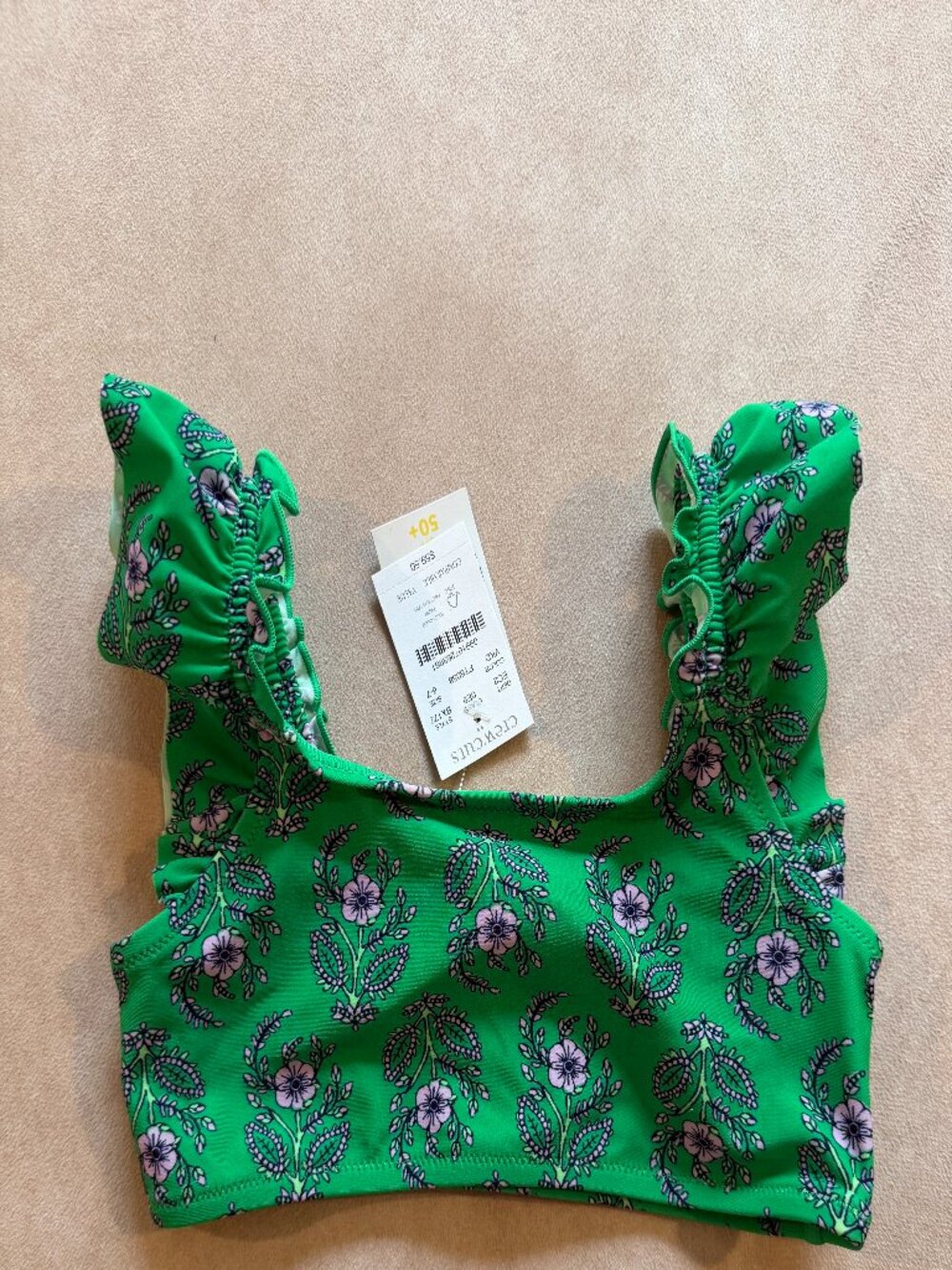 Crewcuts Ruffle Strap Bikini Top • size 6-7 • BX172
